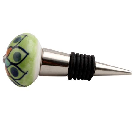 Rangoli work Ceramic Wine Stopper (Pack Of One Piece)